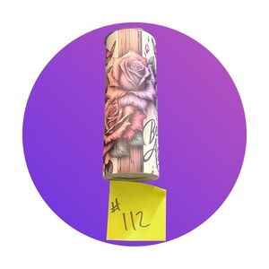 Floral Tumbler with Purple and Pink Roses